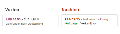 Individuelle Versandkosten bei Amazon