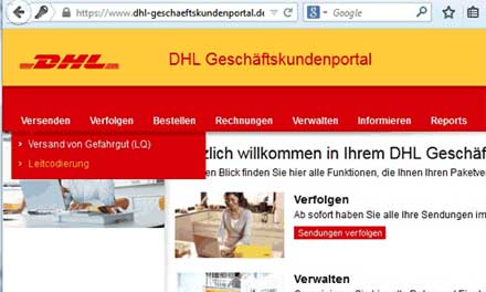 DHL Easylog Leitcodierung