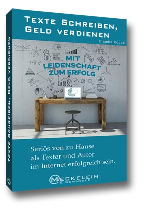 Texte schreiben, Geld verdienen Buchabbildung in 3D